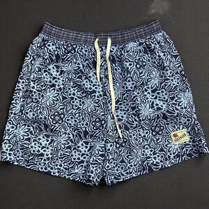 Tommy Hilfiger Vintage Hawaiian Tropical Navy Blue Swim Shorts Men's Size M